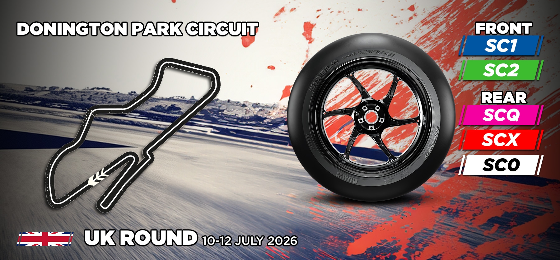 Pirelli relies exclusively on the 2026 standard range tyres for Donington